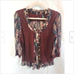 Buckle BKE Sheer Panel Button Down Top
